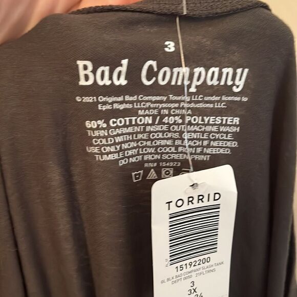 Torrid Bad Company Faded Black Distressed Graphic Tank Top Contemporary Boho - Picture 10 of 14